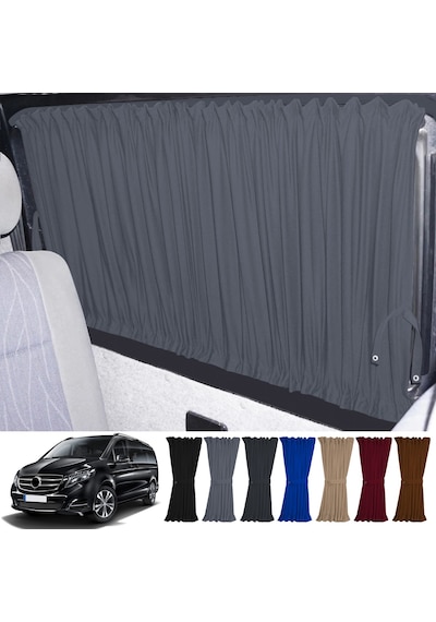Pandami Mercedes Vito W447 5 Cam 2014+ Uyumlu Gri Raylı Oto Perde Takımı