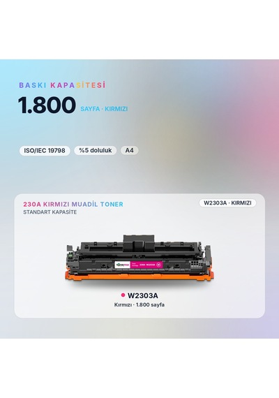 Hp Color Laserjet Pro Mfp 4303dw W2303a Kırmızı Uyumlu Toner Çipli