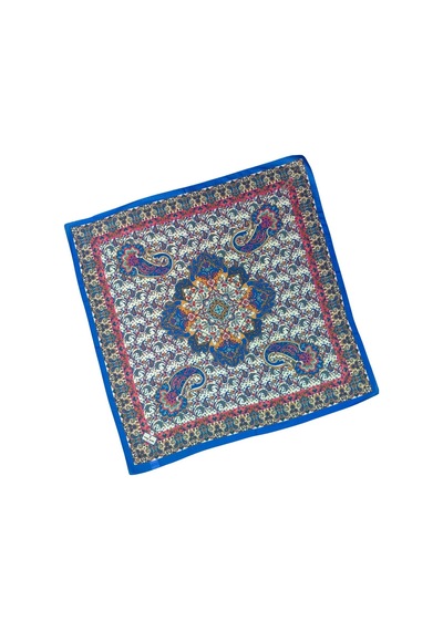 Mim Eşarp Prime Pamuk Etnik Desenli Eşarp 90x90 Cm Saks