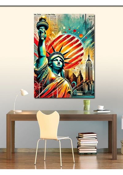 Kanvas Tablo Özgürlük Heykeli Ve Sanat 50cmx70cm