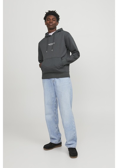 Jack & Jones Jorvesterbro Sweat Hood Noos Erkek Sweatshirt 12241687 Asphalt