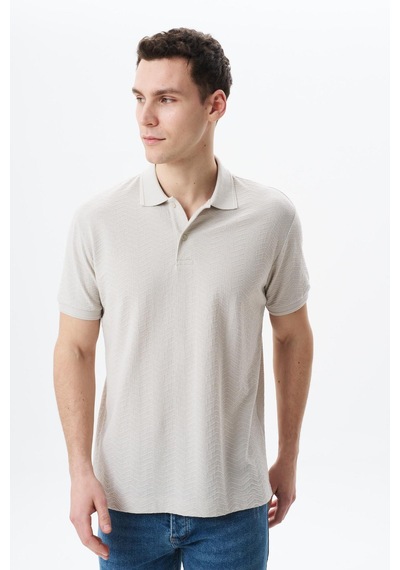 AR-MA Arma Erkek Basic Regular Fit Jakarlı Süprem Polo Yaka Tişört Y29374356402 Bej
