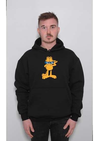 Garfield Cat Gözlüklü Kedi Hippi Sweatshirt Unisex Kapüşonlu Hoodie 001