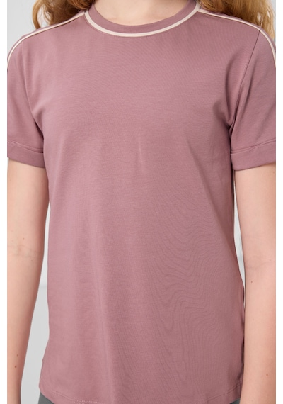 Gül Kurusu Pamuklu O Yaka Standart Fit Basic Kız Çocuk T-shirt - 75177 Gülkurusu