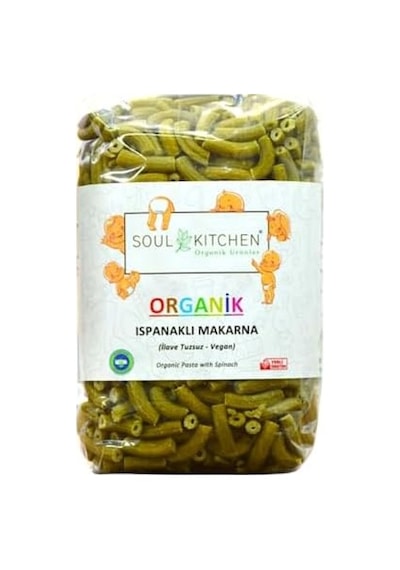 Organik Ispanaklı Makarna 330 Gr İlave Tuzsuz Vegan