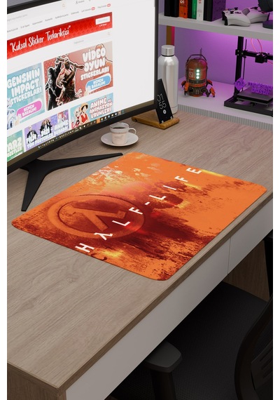 Half Life Kaymaz Dikişli Kauçuk Oyuncu Mousepad V5 - 48x40 Xl Gaming Mouse Pad Fare Altlığı