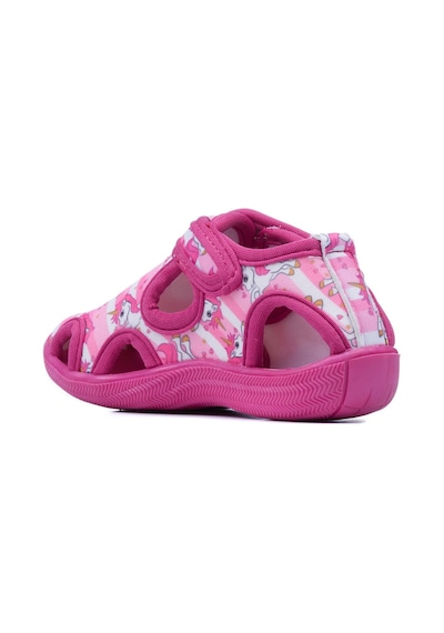 Günlük Unisex Çocuk Aqua Sandalet Esnek Kaymaz Taban Cırtlı Yazlık Deniz Kreş Ayakkabı 141 Fuşya Unicorn