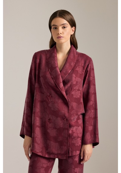 Aker Bordo Dokulu Kruvaze Kapama Pijama Üstü Bordo Bordo