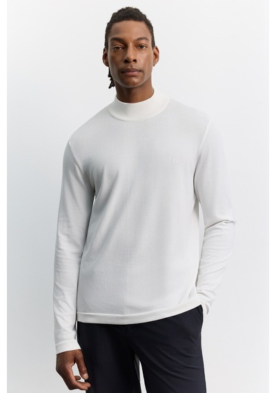 Avva Erkek Ekru Yarım Balıkçı Yaka Rayon Tüylenmeyen Basic Regular Fit Triko Kazak B005151