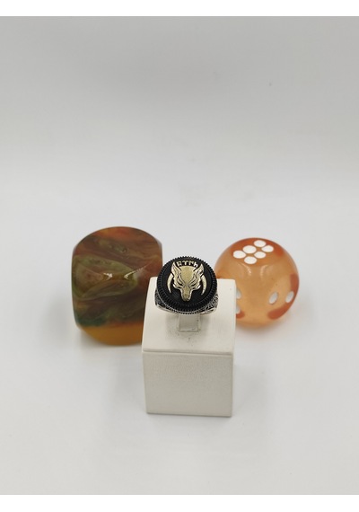 Börü Götürk Yazılı Taşsız 925 Ayar 23 Mm 16,20 G. Erkek Yüzüğü Gümüş