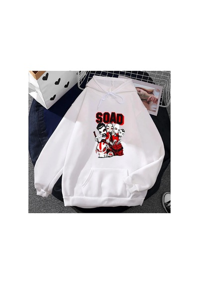 Tarzsokak Beyaz Unisex Aşağı Eşofman Sistemi Retro Ağır Zihinsel Bant Sonbaharyarat