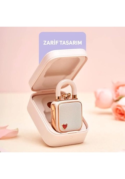 Lovelock Ses Kayıt Özellikli Bluetooth Hoparlör Ve Times Frame Akıllı Dijital Çerçeve Hediye Seti, Pembe