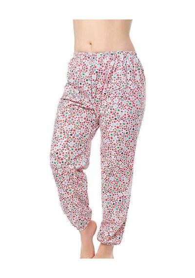 Seher Kadın Uzun Tek Alt Pijama Çiçek Desenli Kışlık Battal Boy 529000405