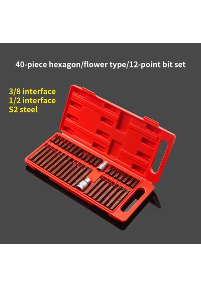 40 Parça Bits Uç Seti Torx Allen Ve Spline S2 Çelik Malzeme