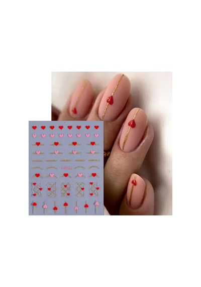 Nailist Heart Sevgililer Günü Özel 14 Şubat Kalpli Tasarım - Tırnak Sticker Nail Art Tırnak Dövmesi