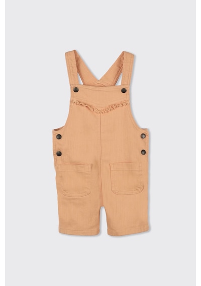 Kız Bebek Çıtçıtlı Dikiş Detaylı Somon Salopet 4755292