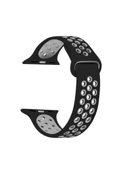 Microsonic Apple Uyumlu  Watch 6 44Mm Sport Band Kordon Siyah Gri