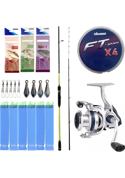 Yek Outdoor Hazır Tekne Oltası Seti Okuma Orata Tekne Kamışı 202cm 150-200gr 2 Parça Olta Kamışı&okuma Arıa-6000a Olta Makinesi