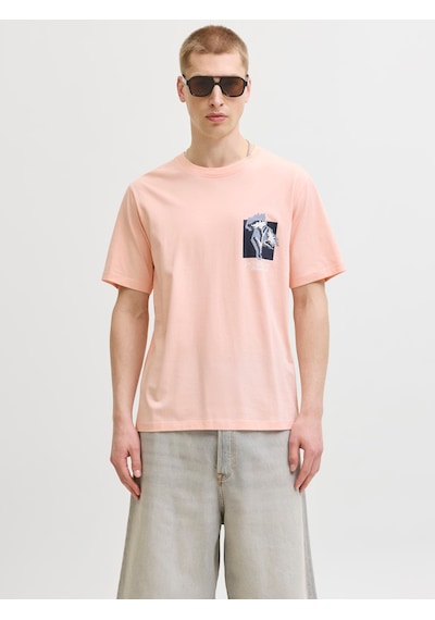 Jack & Jones Montauk Chestie Erkek Pembe Tişört 12297889-pm