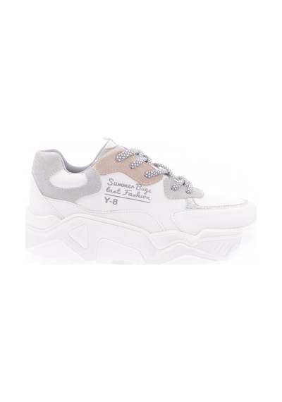 Dgn 65131-22y Kadın Mega Kalın Taban Ön Yüzü Sim Detaylı Sneakers Ayakkabı Beyaz