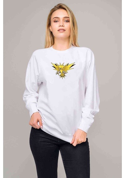 Owl Kuş 2 Baskılı Beyaz Kadın Sweatshirt