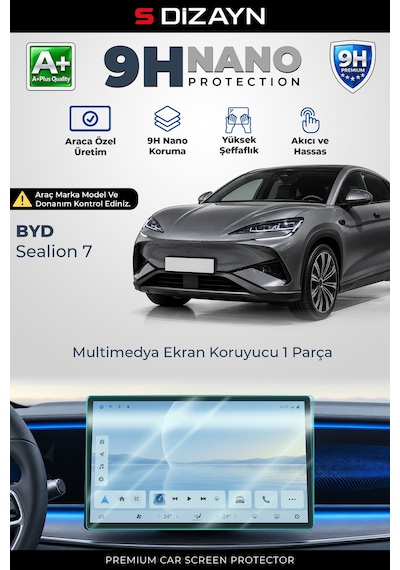 S-dizayn Byd Sealion 7 15.6 İnç 9h Nano Multimedya Ekran Koruyucu Parlak 2024 Üzeri A+ Kalite