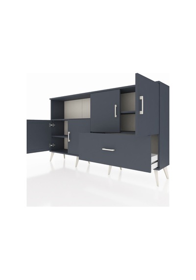 Arges Konsol 4 Raflı Tek Çekmeceli 4 Kapaklı 176x30x99 Antrasit-a Antrasit-antrasit Arges Konsol 4 Raflı Tek Çekmeceli 4 Kapaklı 176x30x99 Antrasit-a Antrasit-antrasit