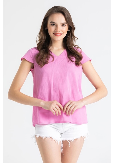 Eliş Şile Bezi Kısa Kol Şile Bezi Ecem Yazlık Bluz Pembe Pmb-pembe Pembe