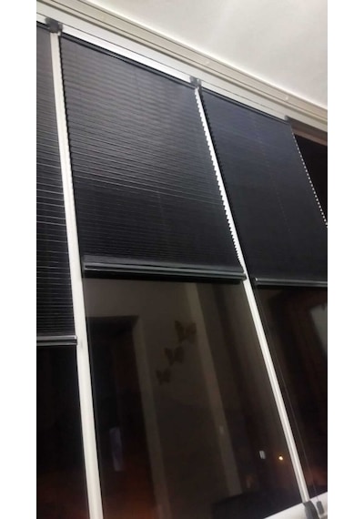 Katlanır Antrasit Renk Plise Perde Cam Balkon Ve Ev Perdesi Premium Serisi Askılı Veya Vidalı Antrasit