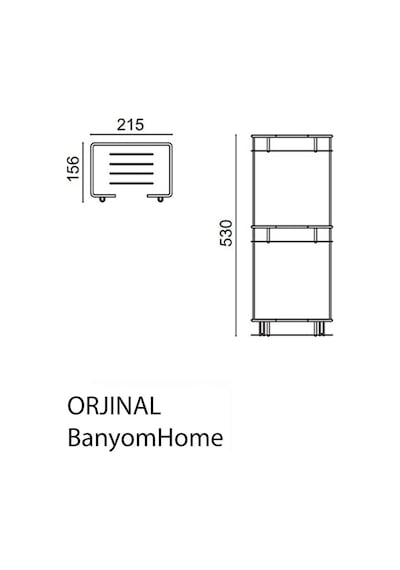 Çelik Banyo Paslanmaz Pirinç Lidya 3'lü 15x22 Cm Şampuanlık Banyo Rafı Krom
