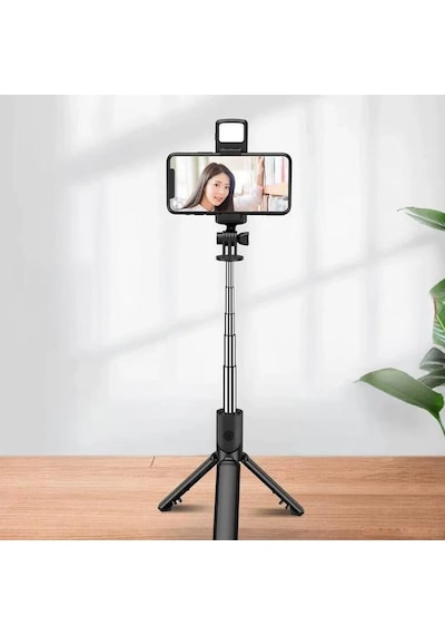 Torıma S03 Tripod Çok Amaçlı Kumandalı Kablosuz Siyah Selfie Çubuğu Siyah