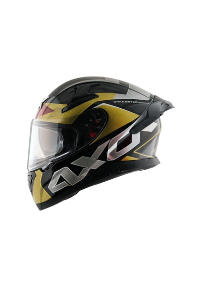 Axor Apex Chrometech Pinlock Dahil Kapalı Motosiklet Kaskı Altın - Kırmızı