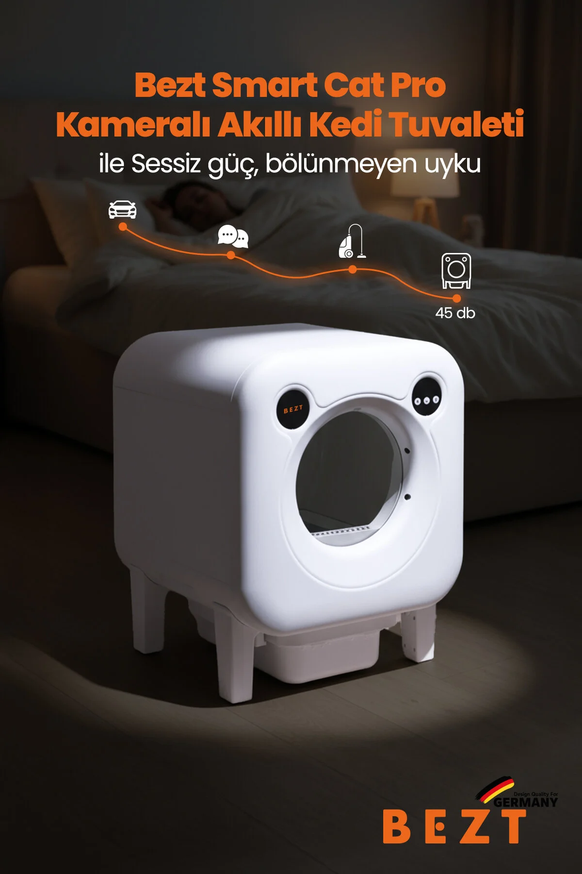 Bezt Smart Cat Pro Kameralı Otomatik Akıllı Kedi Tuvaleti