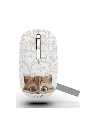 Inca Iwm-242k Bluetooth 5.4 + 2.4g Kablosuz Sessiz Optik Mouse Şarjlı 500mah Batarya Çift Modlu Bağlantı 800-1600 Dpı Manyetik Kapak Sağ-sol El Uyumlu Windows, Mac, Android