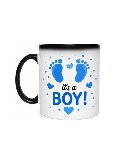 Sihirli Kupa Bebek Bebek Cinsiyet Sürprizi It's A Boy Siyah Siyah
