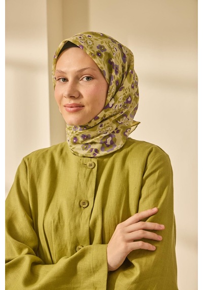 Silk Home Soft Eşarp 73090-29 Yeşil Bej, Mor, Sarı, Eflatun