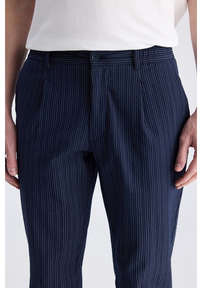 Twn Slim Fit Lacivert Çizgili Pamuklu Jogger Pantolon 4ec0305013442 101