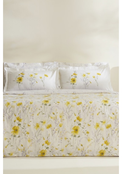 Karaca Home Rosella %100 Pamuk Çift Kişilik Nevresim Takımı Sarı
