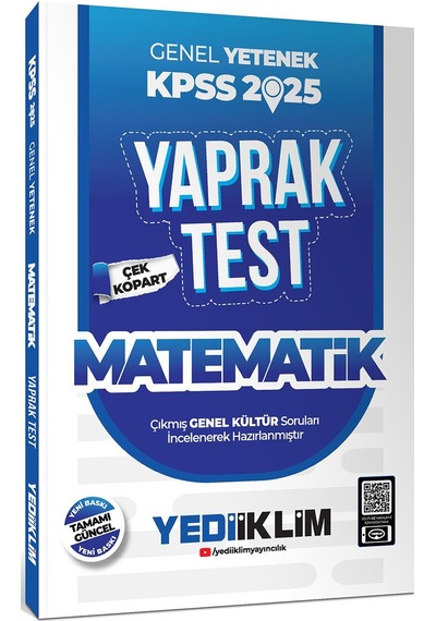 Yediiklim Yayınları 2025 Kpss Genel Yetenek Matematik Çek Kopart Yaprak Test