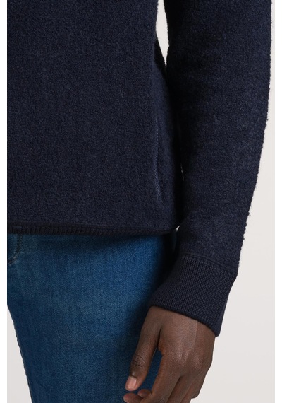 Regular Fit Kapşonlu Yan Fermuarlı Cepli Peluş Sweatshirt Lacivert