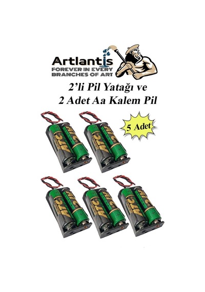 2 Li Pil Yatağı Deney 5 Adet Ve 10 Adet 1.5v Pil 1 Paket Pil Yuvası Pil Kutusu Aa Kalem Kalın Pil 2x1,5 Volt Yaylı Pil Yuvası