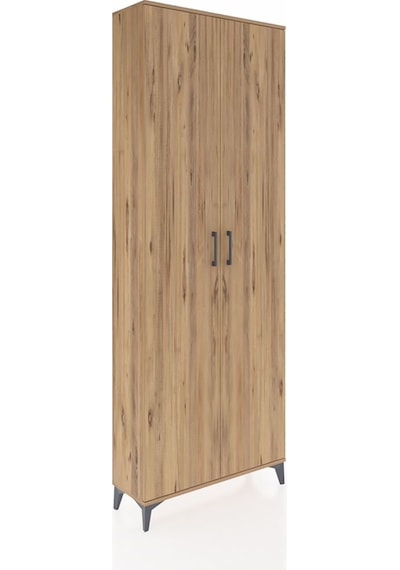 Arges Dolap 5 Raflı 2 Kapaklı 88x30x243 Çam-çam Çam