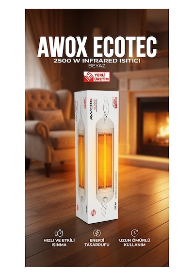 Awox Ecotec Infrared Beyaz 2500 W-ayaklı-duvar Monte Aparatlı-enerji Tasarruflu-geniş Alan Etkisi 1