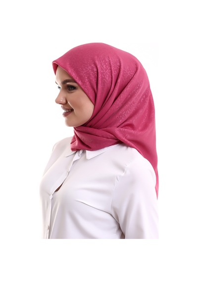 Kofra Desenli Baş Örtü - Gül Kurusu