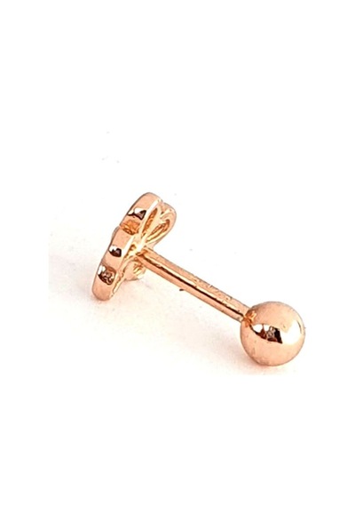 Çiçek Figürlü 925ayar Gümüş Rose Tragus Kıkırdak Piercing Altın
