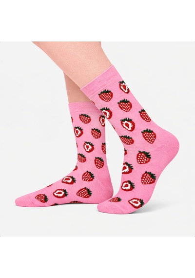 Carnaval Socks Unisex Pembe Çilek Yaz Renkli Çorap Çok Renkli