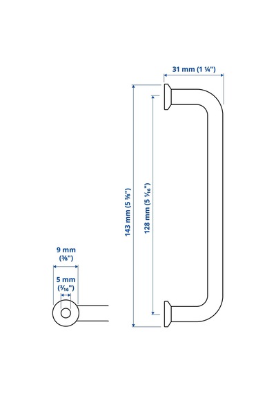 Ikea Bagganäs 2'li Mobilya Kulpu 143 Mm Krom