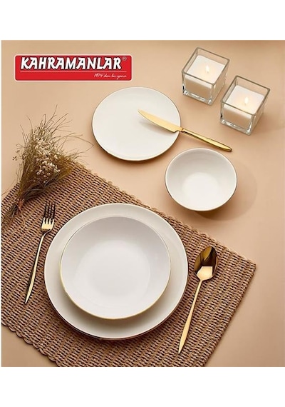 Kahramanlar Katre Gold 12 Kişilik 55 Parça Yemek Takımı