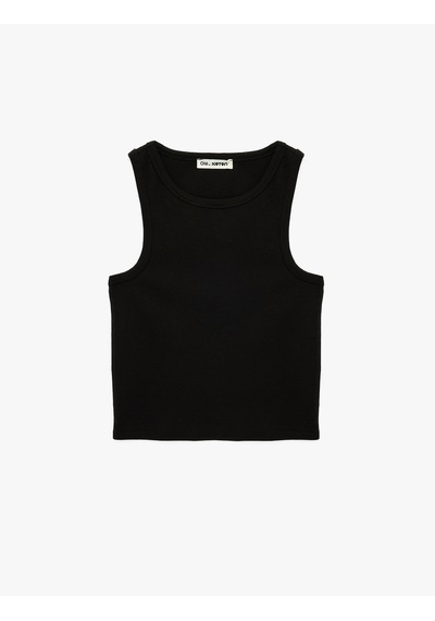 Koton Slim Fit Bisiklet Yaka Fitilli Kolsuz Atlet Siyah 6sal30051ık Siyah