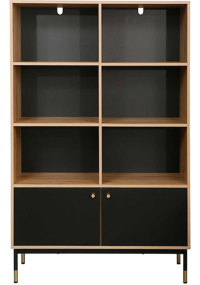Madrid 6 Bölmeli & Çekmeceli Kitaplık - Büfeceviz-siyah 110x40x154.5 Cm Ceviz Madrid 6 Bölmeli & Çekmeceli Kitaplık - Büfeceviz-siyah 110x40x154.5 Cm Ceviz